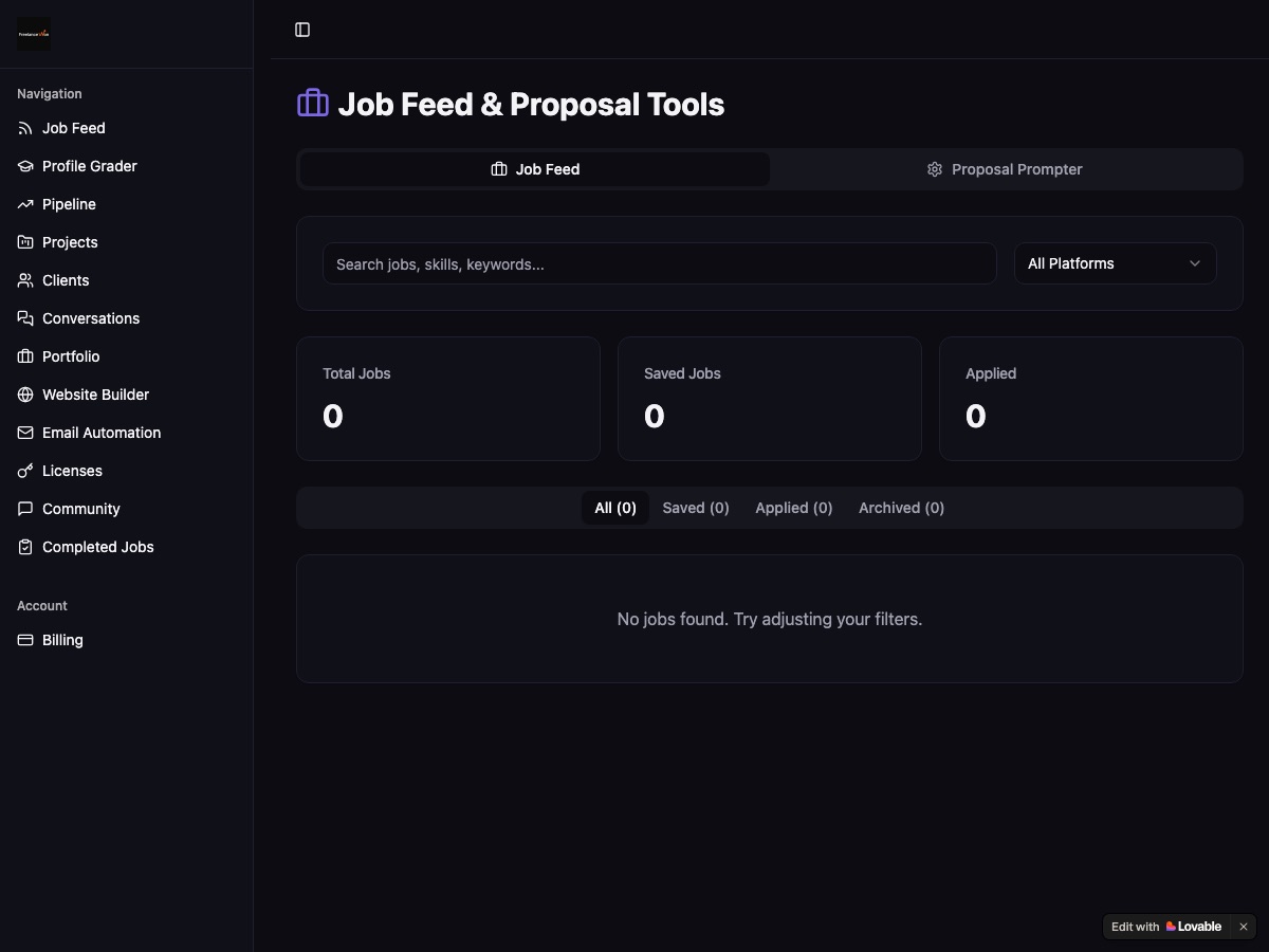 FreelanceWon Backend preview